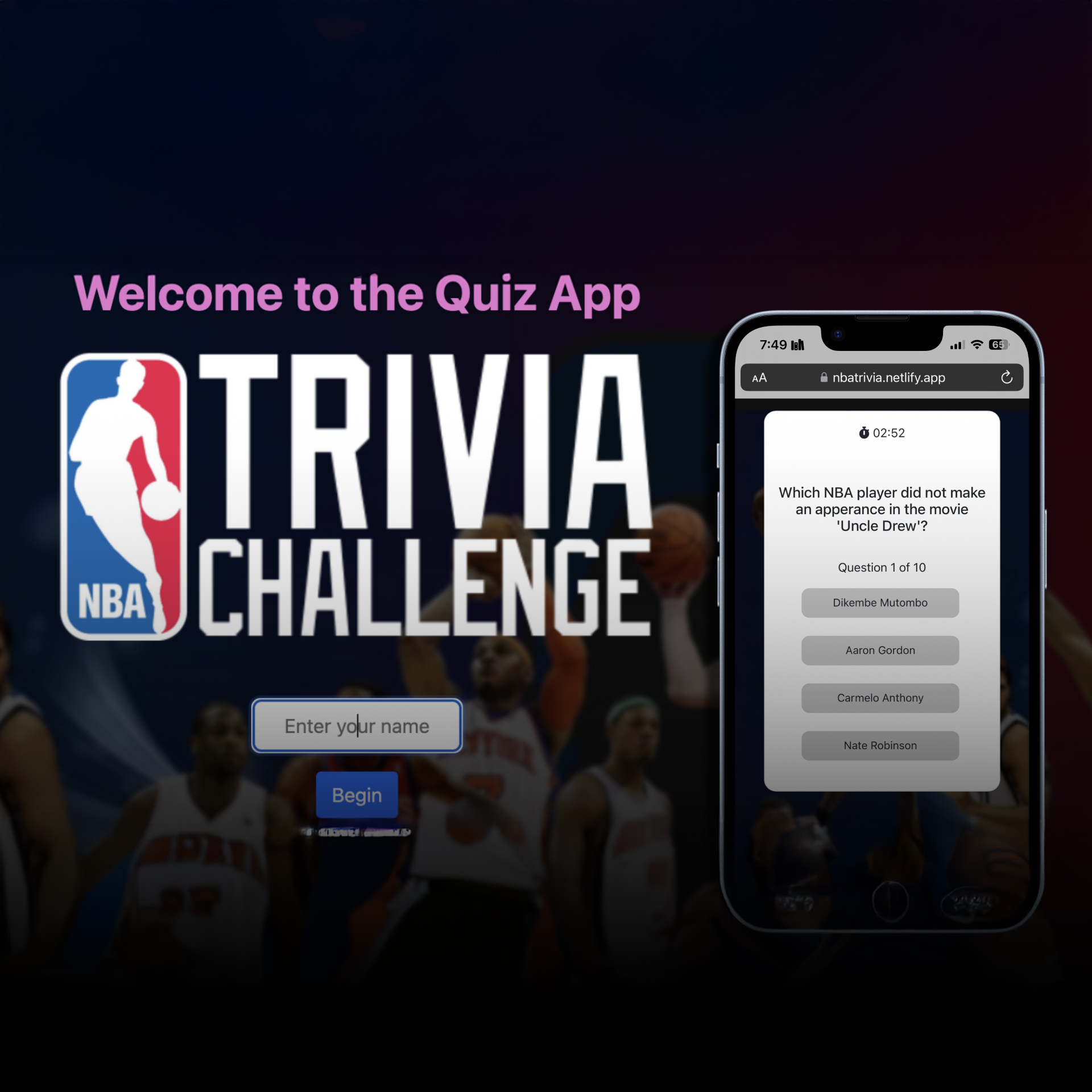 NBA Trivia Website